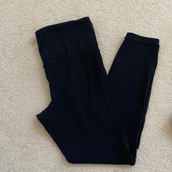 Athleta Black and Mauve Leggings 7/8 length - Picture 3 of 13